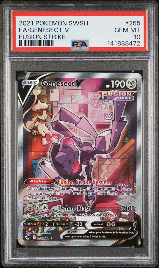 2021 Pokemon Sword & Shield Fusion Strike #255 Fa/Genesect V Fusion Strike PSA 10