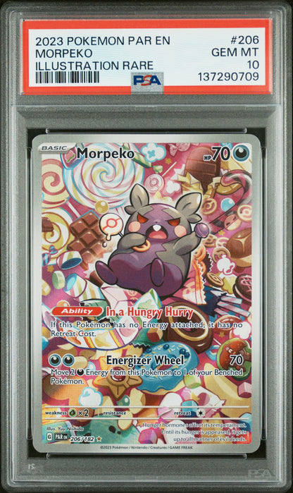 2023 Pokemon Par En-Paradox Rift #206 Morpeko Illustration Rare PSA 10