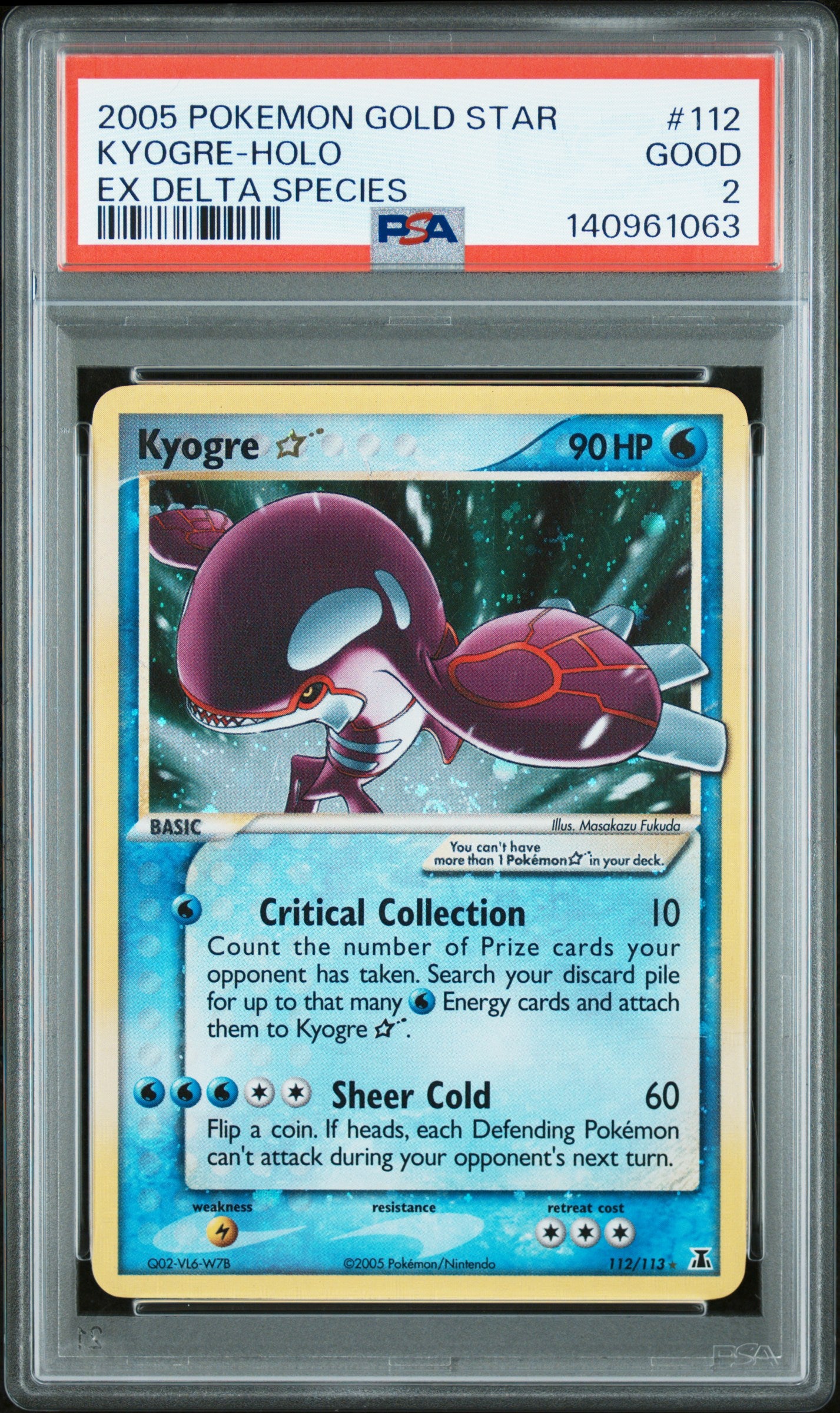 2005 Pokemon Ex Delta Species #112 Kyogre-Holo Ex Delta Species PSA 2