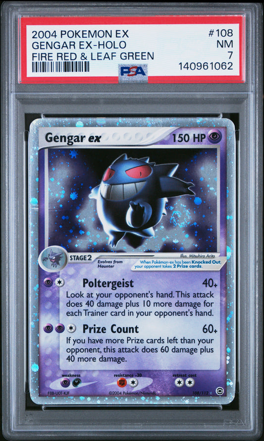 2004 Pokemon Ex Fire Red & Leaf Green #108 Gengar Ex-Holo PSA 7