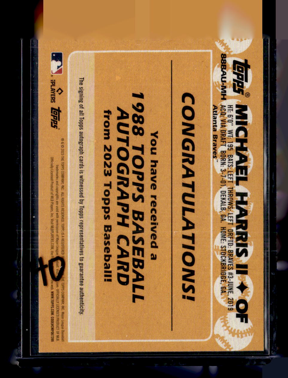 2023 Topps Update #88BAU-MH Michael Harris II 35th Anniversary Autographs