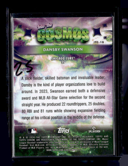 2024 Topps Chrome Cosmic #ITC-16 Dansby Swanson Into the Cosmos Orange #/25