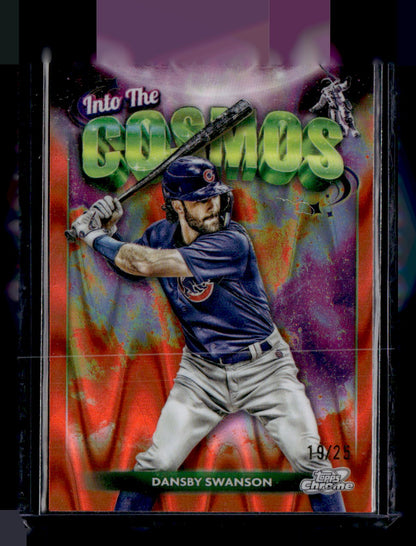 2024 Topps Chrome Cosmic #ITC-16 Dansby Swanson Into the Cosmos Orange #/25