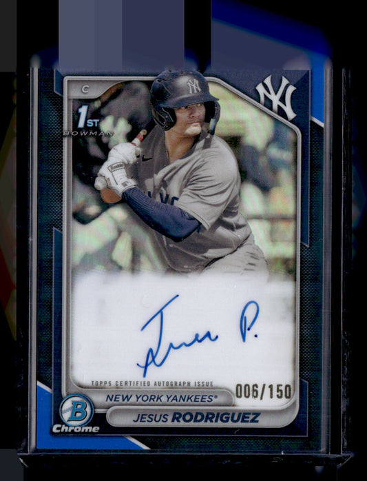 2024 Bowman #CPA-JR Jesus Rodriguez Chrome Prospect Auto Blue Refractor #/150