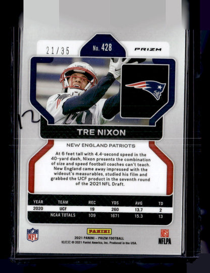 2021 Panini Prizm #428 Tre Nixon Red Shimmer #/35