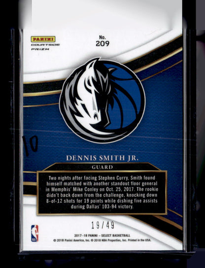 2017-18 Panini Select #209 Dennis Smith Jr. Copper Prizms #/49