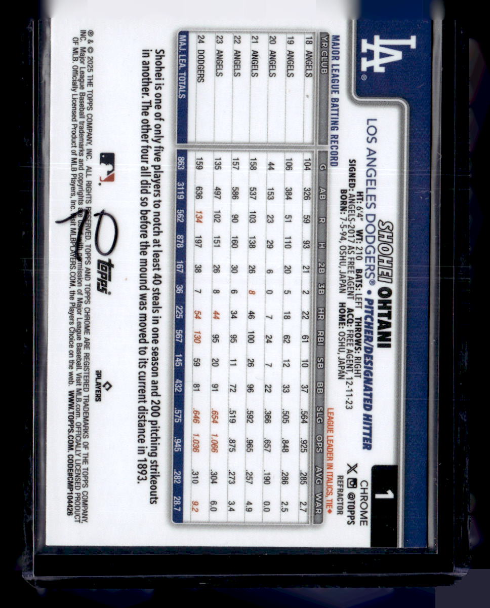 2025 Topps Chrome #1 Shohei Ohtani Refractors