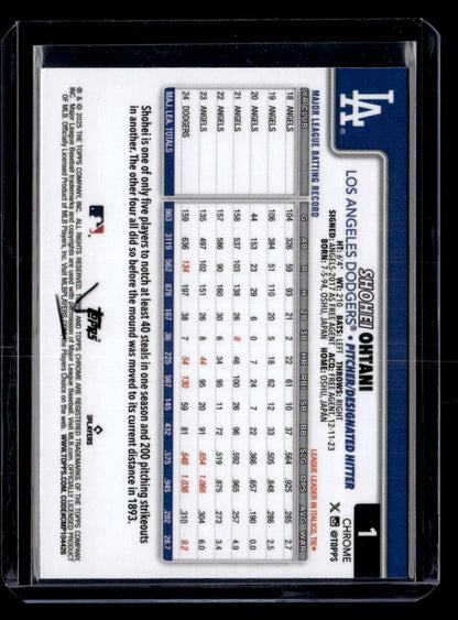 2025 Topps Chrome #1 Shohei Ohtani