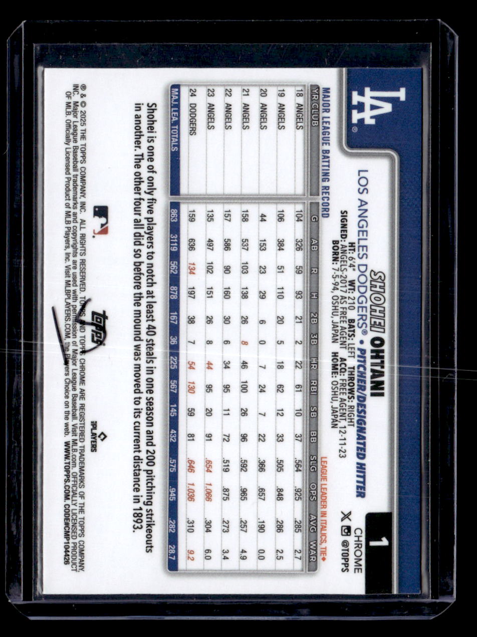 2025 Topps Chrome #1 Shohei Ohtani
