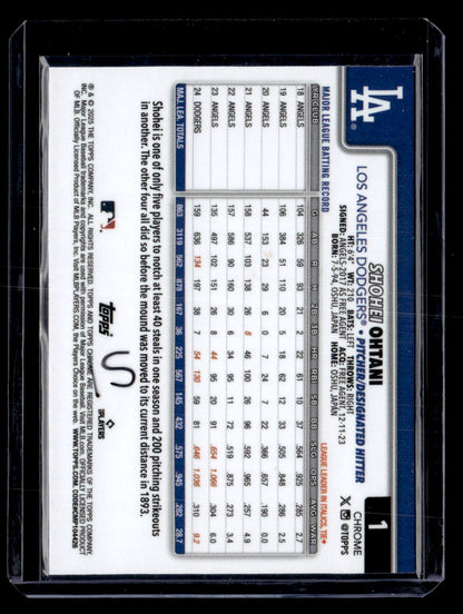 2025 Topps Chrome #1 Shohei Ohtani