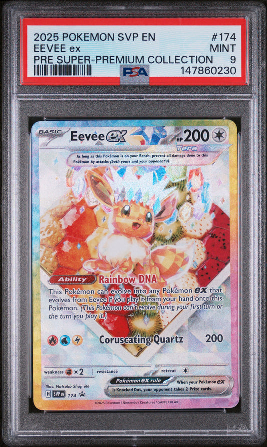 2025 Pokemon Svp En-Sv Black Star Promo #174 Eevee Ex Pre Super-Premium Collection PSA 9