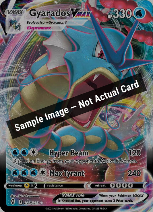 Pokemon,SWSH07: Evolving Skies,Gyarados VMAX - 029/203,Holofoil,Near Mint — Sample Image, Not Actual Card