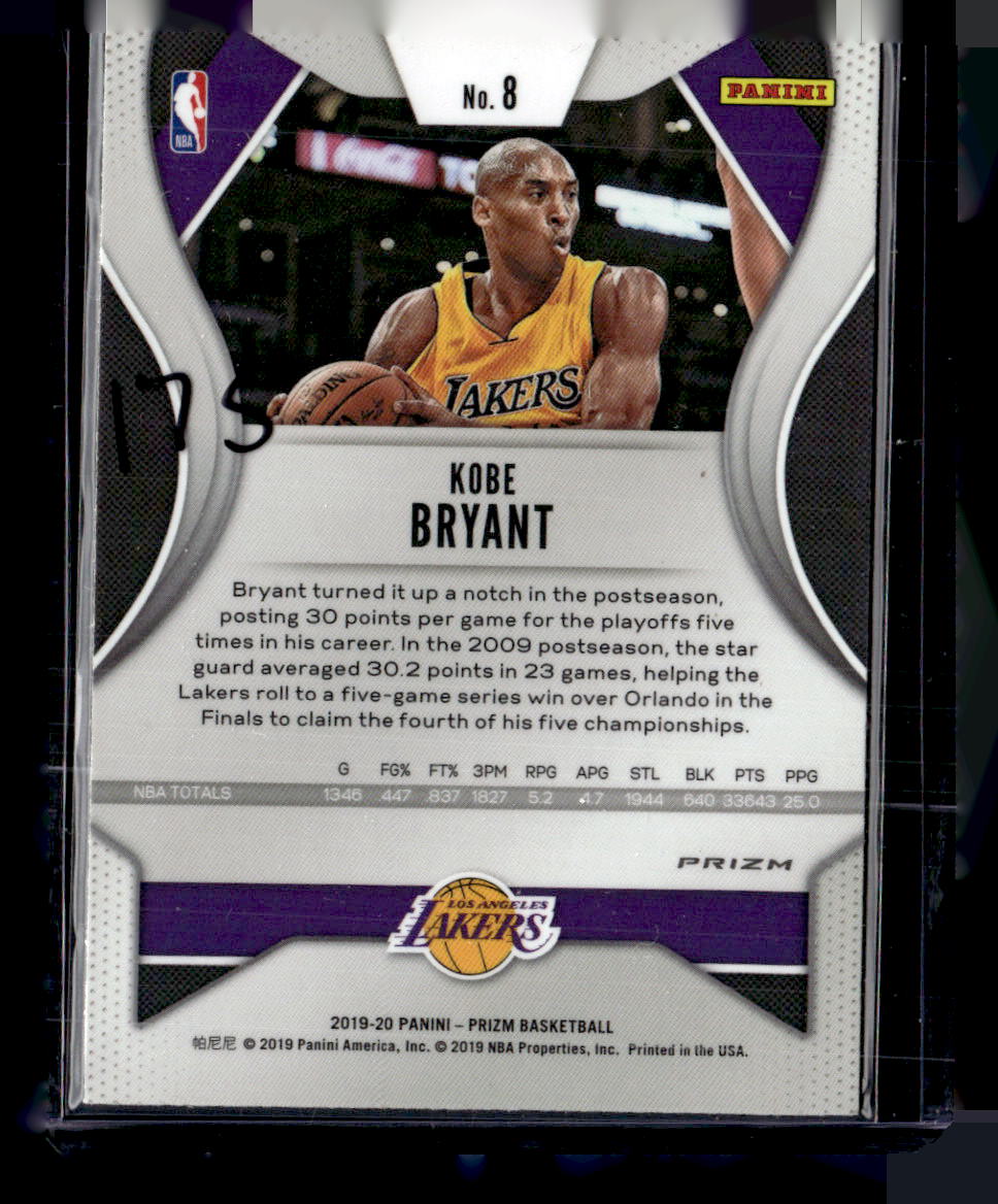 2019-20 Panini Prizm #8 Kobe Bryant Prizms Orange Ice