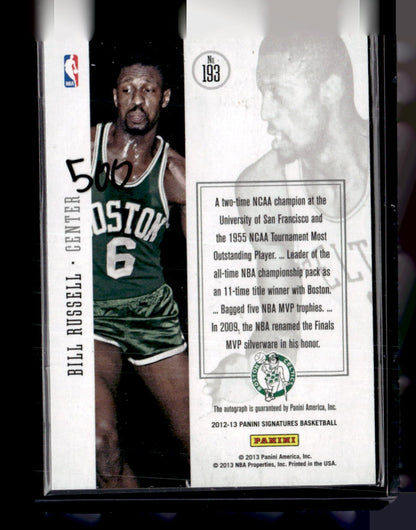 2012-13 Panini - Signatures - Signatures #193 Bill Russell #/15