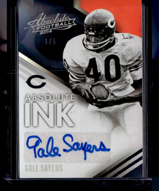 2014 Panini Absolute #AB-GS Gale Sayers Absolute Ink Spectrum Platinum #/5