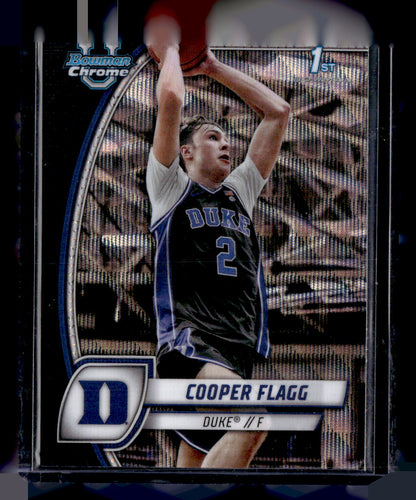 2024-25 Bowman University Chrome #16 Cooper Flagg Black Wave Refractor