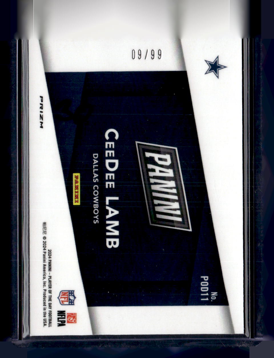2024 Panini Player of the Day #POD11 CeeDee Lamb Marketing Insert #/99