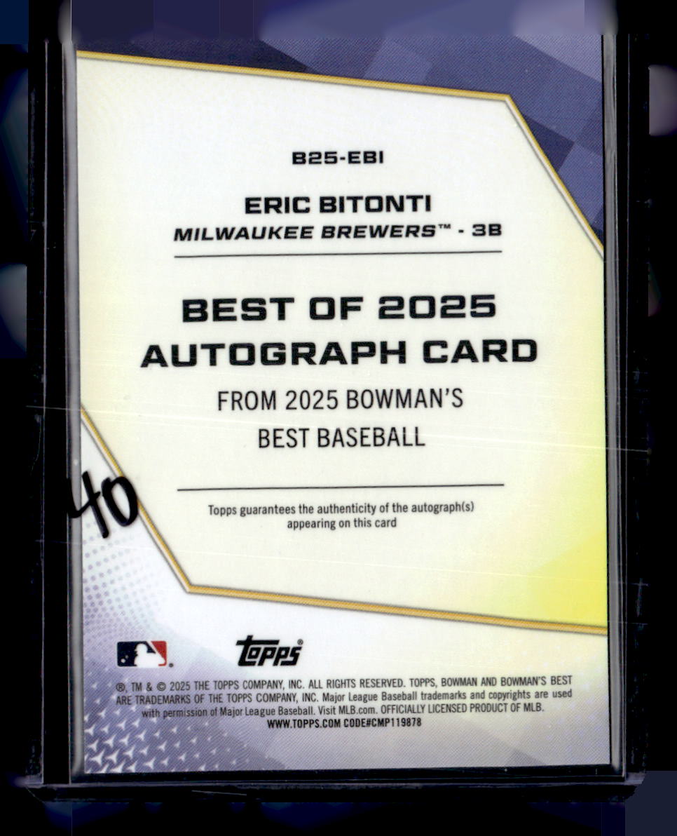 2025 Bowman's Best #B25-EBI Eric Bitonti Autographs Orange Refractors #/25