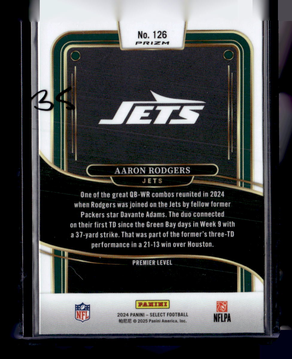 2024 Panini Select #126 Aaron Rodgers White Sparkle Prizm