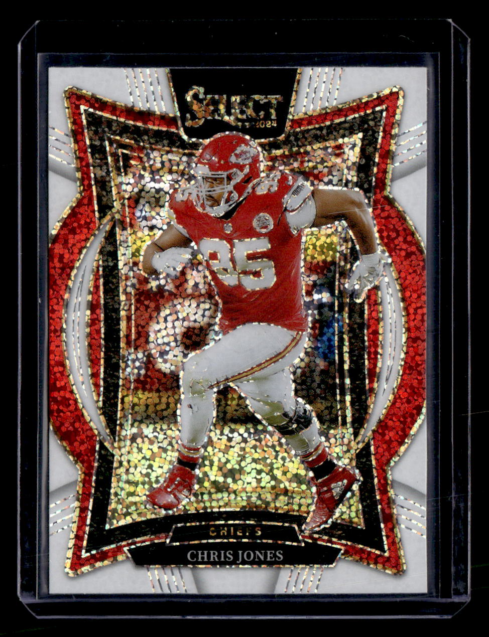 2024 Panini Select #19 Chris Jones White Sparkle Prizm