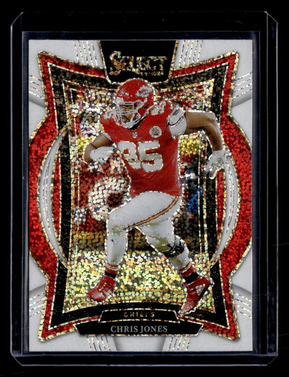 2024 Panini Select #19 Chris Jones White Sparkle Prizm