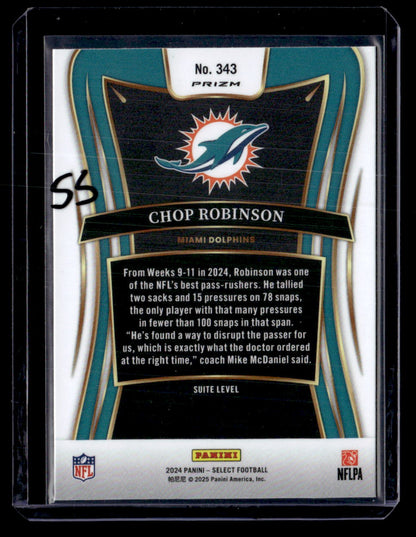 2024 Panini Select #343 Chop Robinson White Sparkle Prizm