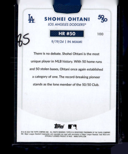 2024 Topps 50/50: Shohei Ohtani #100 Shohei Ohtani