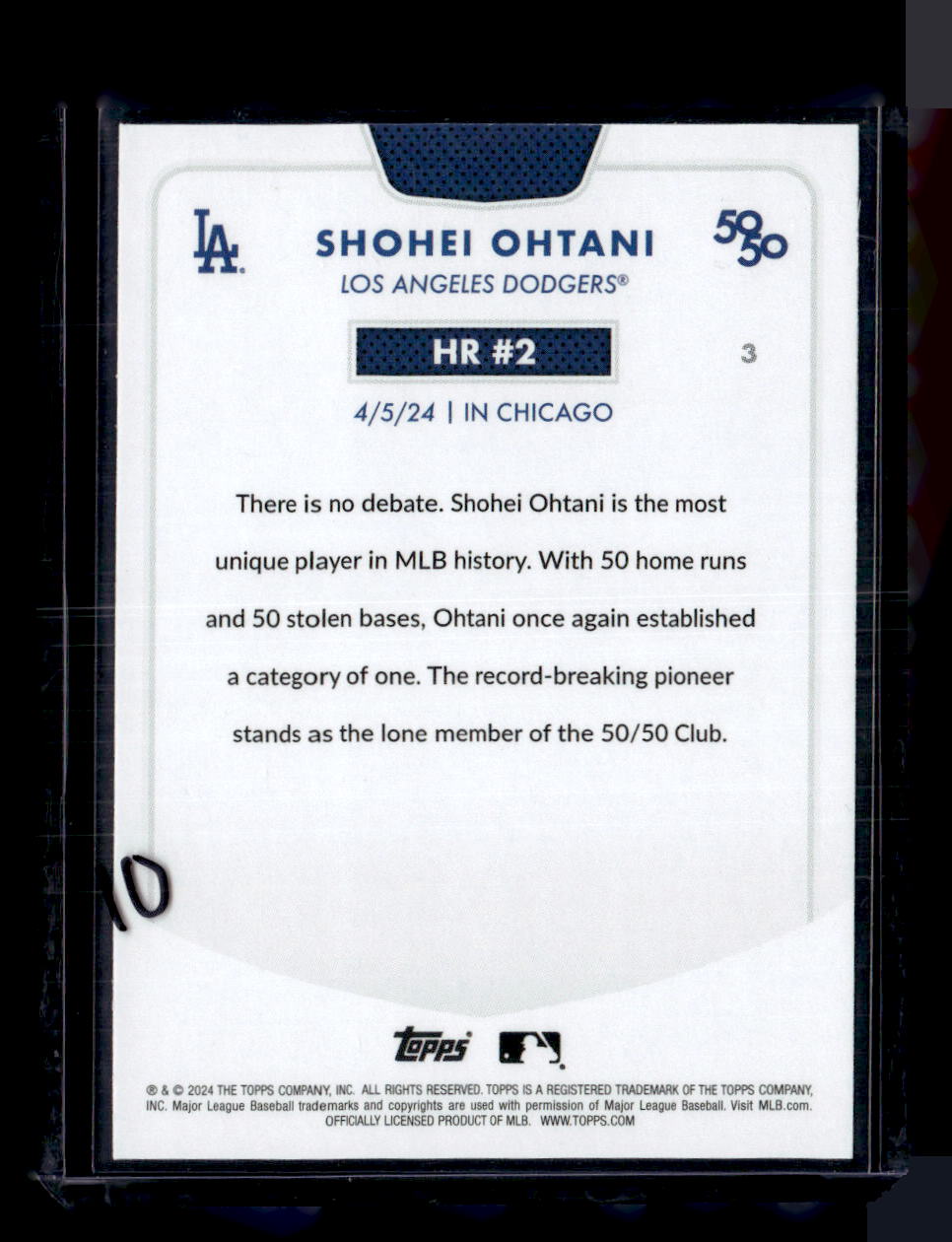 2024 Topps 50/50: Shohei Ohtani #3 Shohei Ohtani