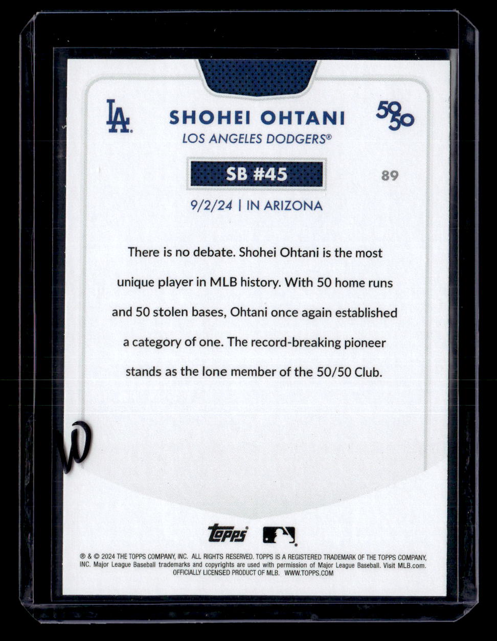 2024 Topps 50/50: Shohei Ohtani #89 Shohei Ohtani