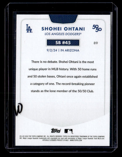 2024 Topps 50/50: Shohei Ohtani #89 Shohei Ohtani