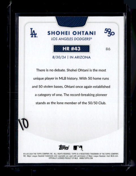 2024 Topps 50/50: Shohei Ohtani #86 Shohei Ohtani