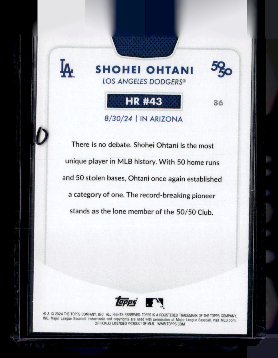 2024 Topps 50/50: Shohei Ohtani #86 Shohei Ohtani