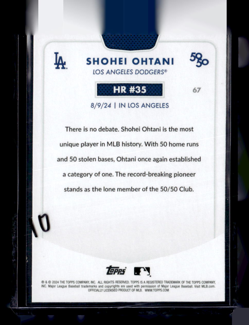 2024 Topps 50/50: Shohei Ohtani #67 Shohei Ohtani