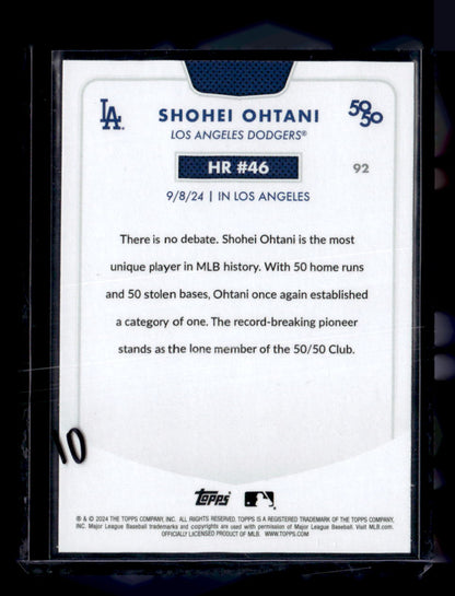 2024 Topps 50/50: Shohei Ohtani #92 Shohei Ohtani