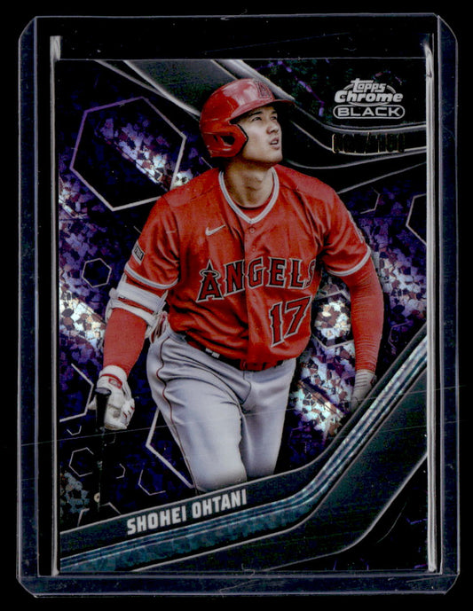 2023 Topps Chrome Black #2 Shohei Ohtani Purple Mini-Diamond Refractor #/150
