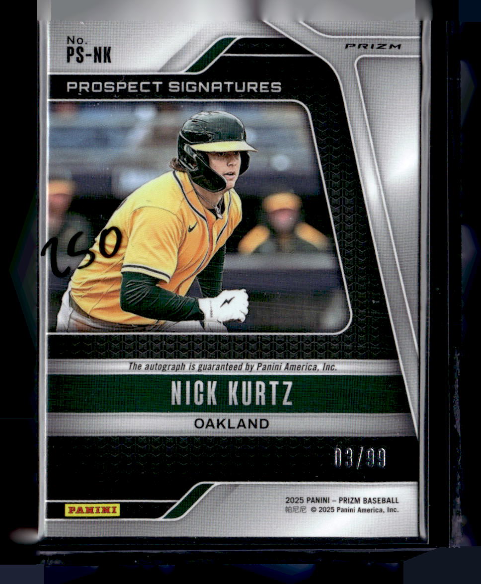 2025 Panini Prizm #PS-NK Nick Kurtz Prospect Signatures Red Prizms #/99