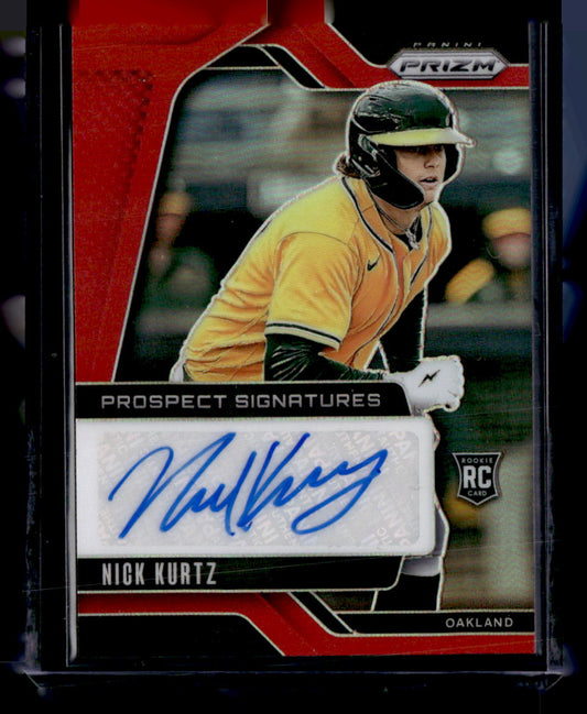 2025 Panini Prizm #PS-NK Nick Kurtz Prospect Signatures Red Prizms #/99