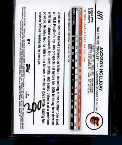 2024 Topps #697 Jackson Holliday Fun Face