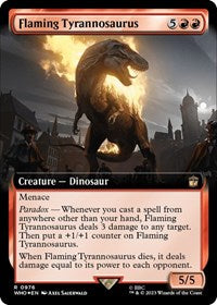 MTG Universes Beyond: Doctor Who Flaming Tyrannosaurus (Extended Art) (Surge Foil)