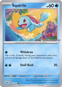 pokemon SV: Scarlet & Violet Promo Cards Squirtle - 007/165 (Pokemon Center Exclusive)