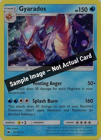 Pokemon,Blister Exclusives,Gyarados - 33/147 (Cosmos Holo) - 033/147,Holofoil,Moderately Played — Sample Image, Not Actual Card
