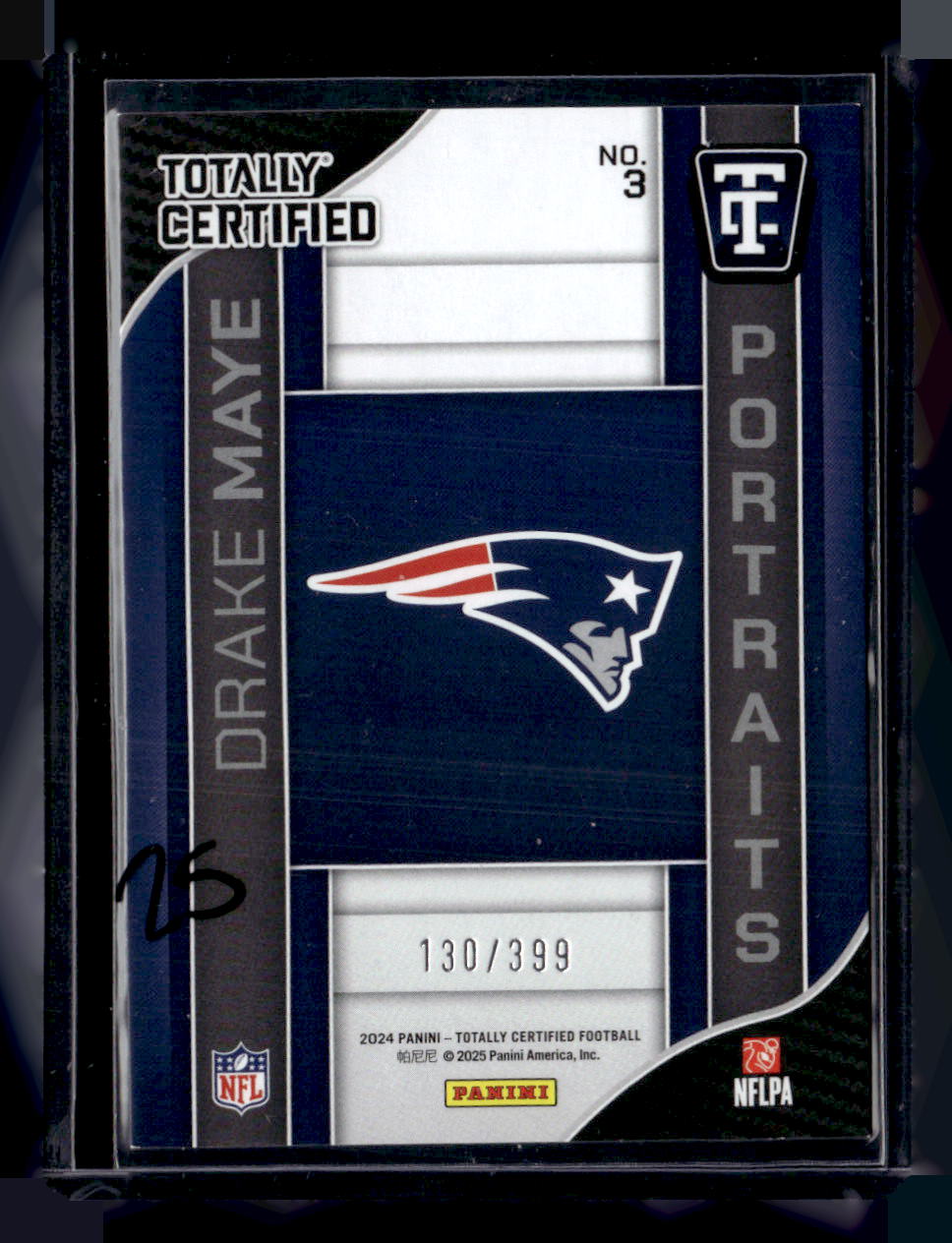 2024 Panini Totally Certified #3 Drake Maye Portraits Mirror Red #/399