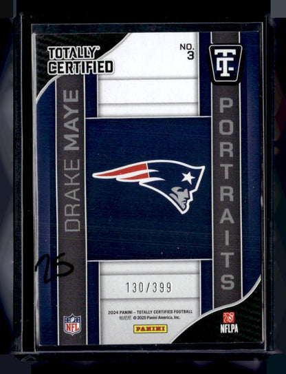 2024 Panini Totally Certified #3 Drake Maye Portraits Mirror Red #/399