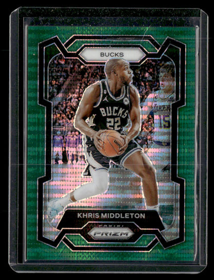2023-24 Panini Prizm #60 Khris Middleton Prizms Green Pulsar #/25