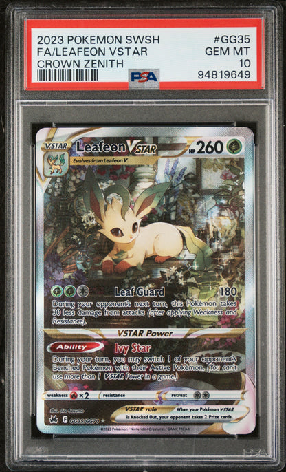 2023 Pokemon Sword And Shield Crown Zenith #GG35 Fa/Leafeon Vstar Crown Zenith PSA 10