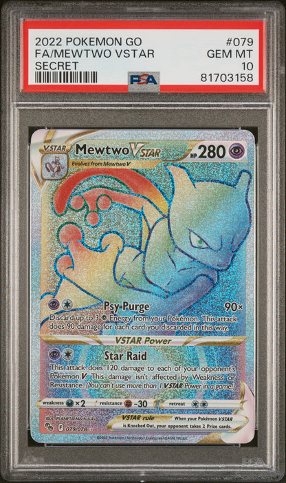 2022 Pokemon Go #079 Fa/Mewtwo Vstar Secret PSA 10