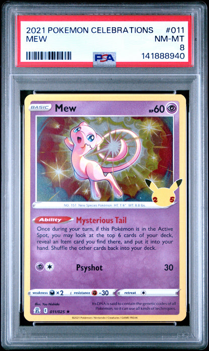 2021 Pokemon Celebrations #011 Mew PSA 8