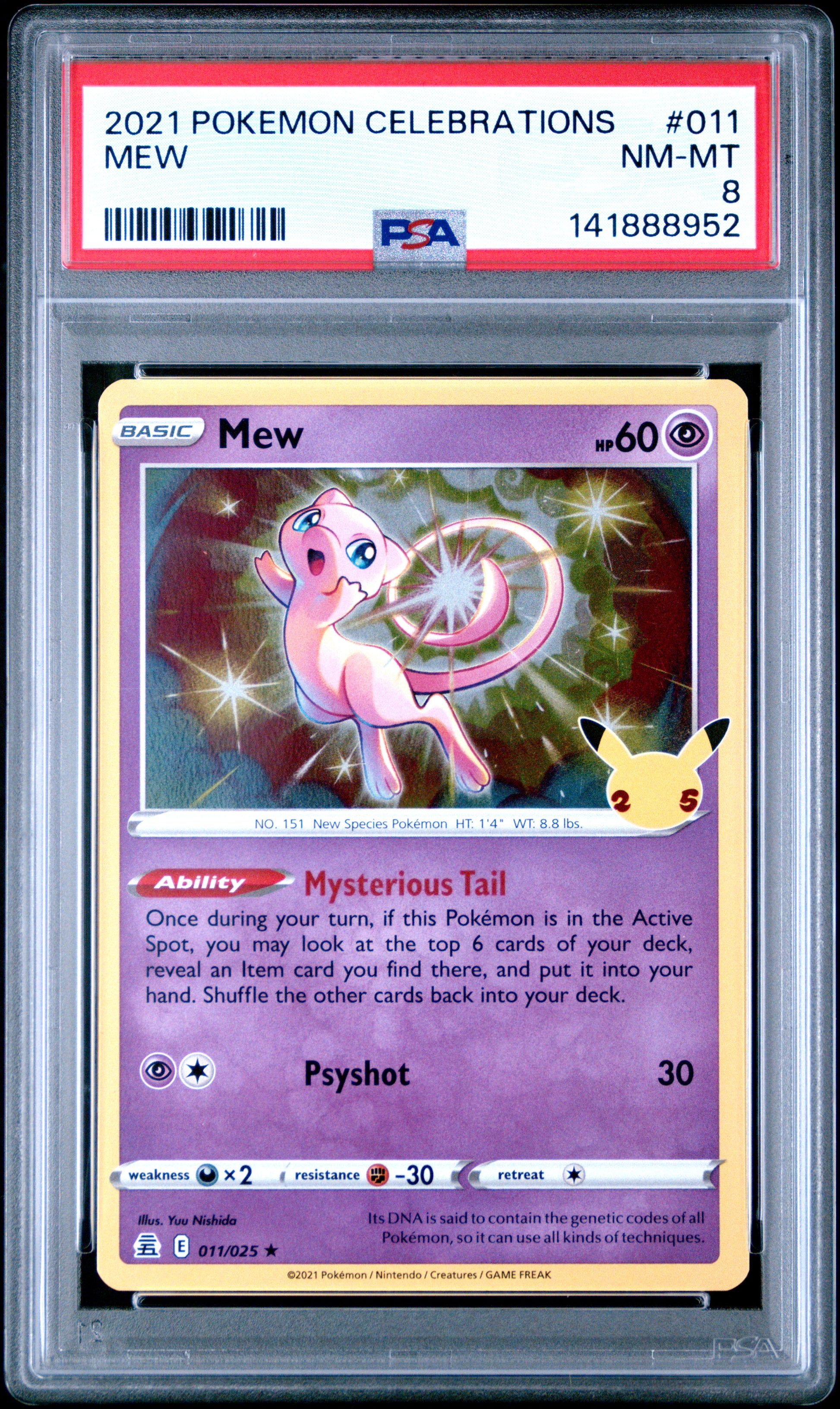 2021 Pokemon Celebrations #011 Mew PSA 8