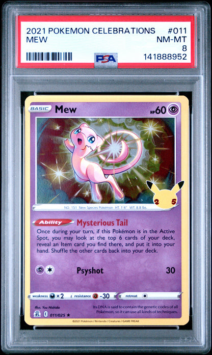 2021 Pokemon Celebrations #011 Mew PSA 8