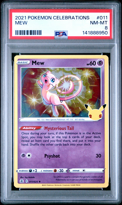 2021 Pokemon Celebrations #011 Mew PSA 8